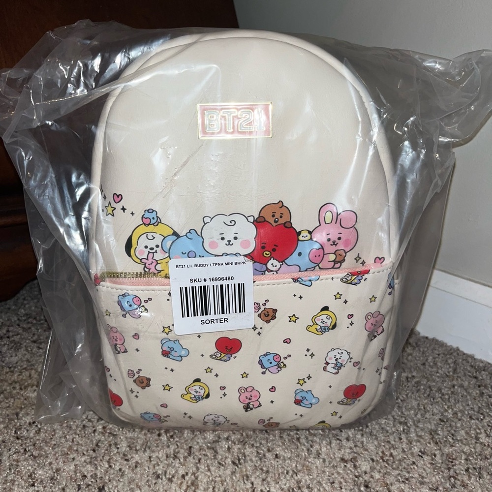 BT21 Lil Buddy Light Pink Mini Backpack! Brand new! Still in packaging!